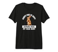 Kids Womens Humans Hurt My Head Bunny Rabbits Make Me Happy Premium T-Shirt