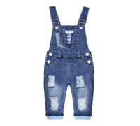 KIDSCOOL Baby Jeans-Overalls, Unisex Zerrissener Latzhose Sommer Playanzug | Unisex Jeans-Bib-Romper, Zerrissenes Design, Baby Jumpsuit Outfit