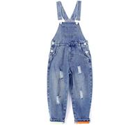 KIDSCOOL Unisex Kinder Jeans Overall, Zerrissene Latzhose Mädchen Jungen