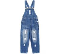 KIDSCOOL Unisex Kinder Jeans Overall Zerrissene Latzhose Mädchen Jungen | Unisex-Kinder-Jeans-Overalls, Große Mädchen-Jungen-Strickanzüge, Vintage-gewaschene Latzhosen, Größe 9m bis 14 Jahre