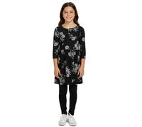 KIDSWORLD Mädchen Kinder-Kleid Baumwoll-Kleid Sommer-Kleid mit Allover-Blumen-Print Alltags-Kleid 76612326 Schwarz/Weiß 140/146