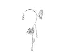 Kielsjajd 1 Paar Clip Ohrringe für Frauen Mädchen Nicht Durchbohrt Zirkonia Perle Kristall Strass Silber Gold Ohrstecker Baumeln Fashion Clip Ohrring Set Tropfen Ohrringe Set (A #1, One Size)