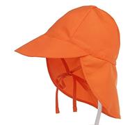 Kielsjajd Baby Kleinkind Sonnenhut UPF 50+ -Schutz Mädchen & Jungen Sommer Kappe Strand Mütze mit Verstellbarer Kinnriemen Halsklappen, Unisex Baby Sun Hat with Neck Mütze (Orange, 48)