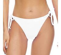 Kielsjajd Bikinihose Damen Schwarz - Damen Brasilianisch Klassische Bikinihose Elegantes Niedrige Taille Bikini Bottom Badehose Tanga Bikini Slip Strandbikinis Swimsuits zum Binden (X01 White, XS)