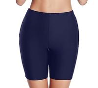 Kielsjajd Boardshorts für Damen Bauchweg Badeshorts Schwimmshorts Basic Schwarz, Damen Badeanzug Shorts Sport Schnelltrocknende Boardshorts Badehose mit hoher Taille für Wassersport Schwimmradler