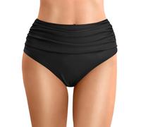 Kielsjajd Damen Bikinihose Bauchweg High Waist Badeshorts Schwarz Damen Bikini Höschen Bikinihose Hight Waist Bikini Slip Unterteil Bikini Bademode Bottom Schnell Trocknender Bikini Bottom Bikinislip