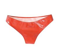 Kielsjajd Damen Wetlook Tanga Slip Shorts Frauen Unterwäsche Hosen Sexy Versuchung Leder PU Schlüpfer Panty G-String Tanga Slips Dessous Lack Leder Unterhose Bikinihose Sexy Hotpants