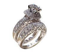 Kielsjajd Eingelegter Ring, der silberne Zinken hohle runde acht Paletten-weibliche Ringe schnitzt Ringerweiterungsgerät - Ring Vergrößern Weiten ... (silver, M)