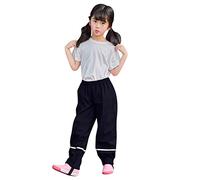 Kielsjajd Kinder Regenhose Reflektierende Regenhose wasserdichte Matschhose Winddicht Regenlatzhose Atmungsaktive Buddelhose für Jungen Mädchen 2-11 Jahre Kinder (A1- Schwarz, 130)