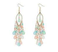 Kielsjajd Ohrringe - Titanohrringe Für Empfindliche Ohren - Bunte Bohemian Charm Ohrringe - Perlen Quasten Tropfen - 1 Paar Baumeln - Multicolor - One Size