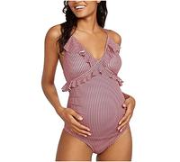 Kielsjajd Schwangerschaft Bademode Schwarz Umstands-Tankini mit Slip Attraktiver Schwangerschafts-Badeanzug im individualen Look/Umstands-Badeanzug (A13, XL)