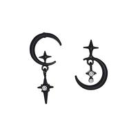 Kielsjajd Silber Ohrringe Damen 925 HäNgend Asymmetrische Stern- und Mond-Ohrstecker Damenohrringe im kalten Stil 3 Ohrringe Set 925 Silber Creolen