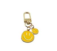 KiErx Schlüsselanhänger 2 Stücke Cartoon Smiley Schlüsselanhänger Tropfende Ölfarbe Rucksack Handtasche Schlüsselanhänger, C