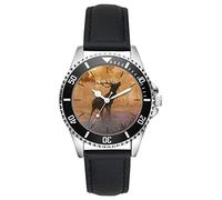KIESENBERG Armbanduhr Jäger Förster Hirsch Geschenk Wald Fan Artikel Lederarmband Uhr Quarz L-20541