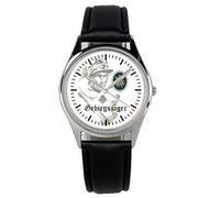 KIESENBERG Armbanduhr Soldat Bundeswehr Gebirgsjäger Geschenk Artikel Idee Fan Damen Herren Unisex Analog Quartz Lederarmband Uhr 36mm Durchmesser B-1155