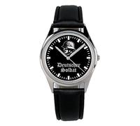 KIESENBERG Armbanduhr Soldat Bundeswehr Geschenk Artikel Idee Fan Damen Herren Unisex Analog Quartz Lederarmband Uhr 36mm Durchmesser B-2146