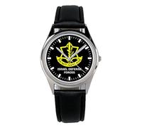 KIESENBERG Armbanduhr Soldat Bundeswehr Israel Defense Forces Geschenk Artikel Idee Fan Damen Herren Unisex Analog Quartz Lederarmband Uhr 36mm Durchmesser B-1631