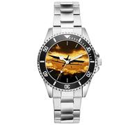 KIESENBERG Geschenk für Piloten Stewardess Hobby Flieger Armbanduhr Analog Quartz Metallband Uhr 20022