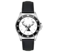 KIESENBERG Herrenuhr Hirsch Jäger Fan Armbanduhr Geschenk Analog Quartz Lederarmband Uhr L-21191