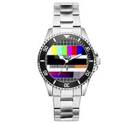 KIESENBERG TV Testbild Fan Uhr - Stilvolle Armbanduhr für Damen & Herren - Retro Kult Design Analog Quarz - Geschenkidee für Fans & Sammler 2728