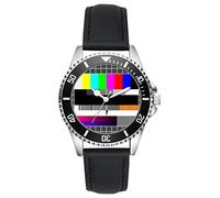 KIESENBERG TV Testbild Fan Uhr - Stilvolle Armbanduhr für Damen & Herren - Retro Kult Design Analog Quarz - Geschenkidee für Fans & Sammler L-2728