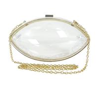 KieTeiiK Damen Fußball Clutch Aus Acryl Durchsichtige Umhängetasche Transparente Abendtasche Mit Goldenem Ketten Schultergurt Transparente Abendtaschen