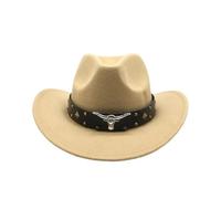 KIFSDLF Damen Herren Wolle Western Cowboy Hut for Gentleman Lady Winter Herbst Jazz Cowgirl Cloche für Derby für Hochzeiten, Partys(Black,56-58CM)