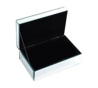 KIIFENG Tragbares Schmuckkästchen, Ohrringe, Ringe, Aufbewahrungsbox, Halsketten, Organizer, Glas, Schmucketui, Glasstruktur