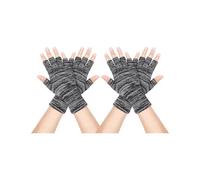 Kiiwah 2 Paar Fingerlose Handschuhe für Herren und Dame, Verlängern Handgelenk Handschuhe Ohne Finger, Strick Fingerhandschuhe Ohne Fingerkuppen für Arbeit, Sport, Winterliche Outdoor Aktivitäten