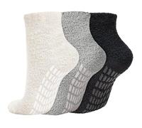 Kiiwah 3 Paar Flauschige Kuschelsocken für Damen, Dicke Stoppersocken Warm Wintersocken Antiruschsocken mit Noppen, Kuschlige Bettsocken Super Weich Schlafsocken Haussocken