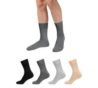 Kiiwah 4 Paar Herren Strümpfe, Größe 39-50, Lang Socken Business Socken Atmungsaktiv Warme für Alltag, Business, Sport (Schwarz, Dunkelgrau, Hellgrau, Khaki)