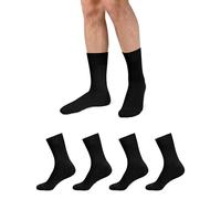 Kiiwah 4 Paar Herren Strümpfe, Größe 39-50, Lang Socken Business Socken Atmungsaktiv Warme für Alltag, Business, Sport (Schwarz)