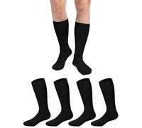 Kiiwah 4 Paar Lang Socken Herren 39-50, 76% Baumwolle Strümpfe Business Socken Männer Atmungsaktiv Warme (Schwarz)