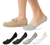 Kiiwah 4 Paare Füsslinge Herren, Füßlinge mit Rutschfestem Silikon Unsichtbare Socken Sneaker Socken Unsichtbar Invisible Socks Herren für Canvasschuhe, Sneaker, Oxford-Schuhe, Freizeitschuhe