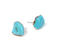 KIJSKKOPO Frauen Ohrringe,Boho Ohrringe Mit Unregelmäßigem Rohstein Anhänger Chakra Reiki Energie Ohrstecker Zierliche Tropfen Ohrhänger für Damen Und Mädchen Edelsteinschmuck Türkis