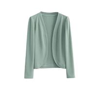 KIJSKKOPO Offene Shrug Bolero Cardigans für Damen, Weiß, Langärmelig, Lässige Kurzjacke, Leichte Sommeroberteile für Kleider, Qipao, Abendhochzeit