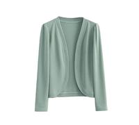 KIJSKKOPO Offene Vorderseite, Shrug Bolero Cardigans für Damen, Weiß, Langärmelig, Lässige Kurze Jacke, Leichte Sommeroberteile für Kleider, Qipao, Abendhochzeit, Hellgrün, Xs