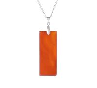 KIJSKKOPO Rechteckige Halskette Mit Naturstein Anhänger, Reiki Howlith Energie Edelstein, Chakra Anhänger, Halskette, Schmuck, Geschenk für Frauen, Männer, Ihre Mutter, Roter Achat