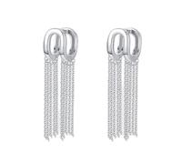 BROLEO Silber Ohrringe Damen 925,Minimalistische Leichte Ohrringe Mit Quasten-Anhänger 925Er-Sterlingsilber Gothic-Creolen Kreis-Ohrringe Für Damen Und Mädchen Party Büro Charm-Schmuck