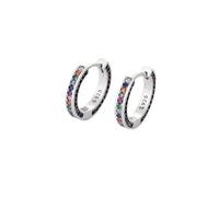 KIJSKKOPO Silber Ohrringe Damen 925,Zirkonia Creolen 925 Sterling Silber Anhänger Ohrring Mehrfarbige Mode Tropfen Ohrringe für Damen Mädchen Edelstein Schmuck