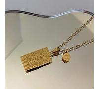 KIJSKKOPO Sternzeichen Kette,Vintage Quadratische Anhänger Konstellation Zwillinge Konstellation Halskette Damen Herren Sternzeichen Goldene Anhänger Necklace Zodiac sign Geschenk Party Mode