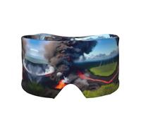 Kilauea Schlafmaske mit Vulkanblüten-Druck, blockiert Licht, weich, Komfort-Augenbinde mit verstellbarem Kopfband