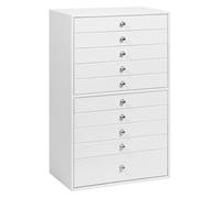 KILHS Schmuckkästchen,Schmuckkasten mit 10 Ebenen,Schmuckaufbewahrung Geeignet für Ohrringe, Ringe, Halsketten, Uhren usw,Geschenk für Ihre Liebsten,Weiß