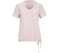 T-Shirt KILLTEC "WMN TSHRT F", Damen, Gr. 42, dunkelrosé, Obermaterial: 94% Polyester, 6% Elasthan, Rundhals, Shirts T-Shirt, Gestreiftes, schnelltrocknendes Funktionsshirt mit verstellbarem Saum (664