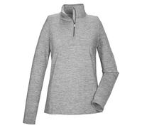 Langarmshirt KILLTEC "KSW 121 WMN FLX SHRT", Damen, Gr. 42, grau, Obermaterial: 90% Polyester, 10% Elasthan, ohne Ausschnitt, Shirts Langarmshirt, Melange Funktionsshirt mit Stehkragen, Reißverschluss