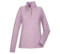 Langarmshirt KILLTEC "KSW 121 WMN FLX SHRT", Damen, Gr. 44, violett, Obermaterial: 90% Polyester, 10% Elasthan, ohne Ausschnitt, Shirts Langarmshirt, Melange Funktionsshirt mit Stehkragen, Reißverschl