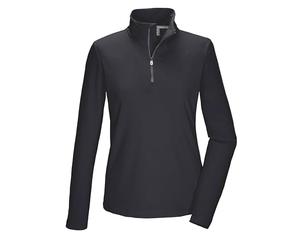 killtec Damen Funktionsshirt/Fleeceshirt mit Stehkragen und Reißverschluss KSW 70 WMN FLX SHRT, schwarz blau, 44, 43464-000