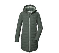 Killtec Damen Kow 96 Wmn Qltd Ct Steppmantel/Funktionsmantel In Daunenoptik Mit Abzippbarer Kapuze, Grün/grau, 48 EU