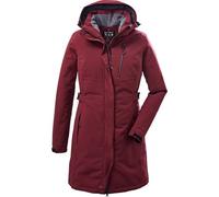 Parka KILLTEC "KOW 165 WMN PRK", Damen, Gr. 42, rot (weinrot), Obermaterial: 100% Polyester.Futter: 100% Polyester.Füllung: 100% Polyester, Jacken Parka, Wasser- und winddichter Parka mit Teddyfleece