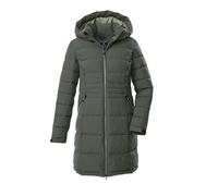 Steppmantel KILLTEC "KOW 11 WMN QLTD PRK", Damen, Gr. 38, grün (graugrün), Obermaterial: 100% Polyester.Futter: 100% Polyester.Füllung: 100% Polyester, Mäntel Steppmantel, Wasserabweisender Parka mit 